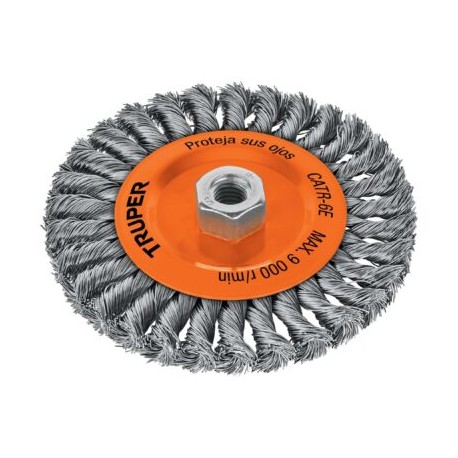 Carda circular 6? alambre trenzado, eje 5/8?-11