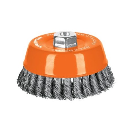 Carda copa 5? alambre trenzado grueso, eje M14