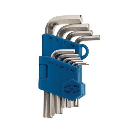 Juego de 10 llaves Allen milimétricas con organizador