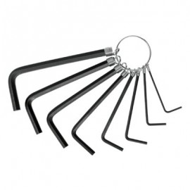 Juego de 8 llaves Allen tipo llavero, standard