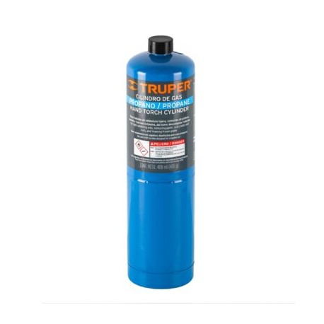 Cilindro de gas propano de 400 g, azul