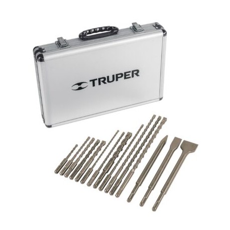 Juego de brocas y cinceles SDS plus, 15 piezas