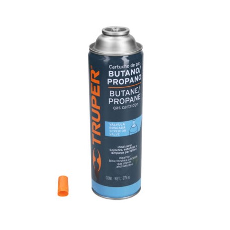 Lata de gas con válvula roscada de 275 g