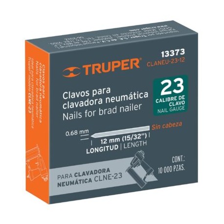 Caja con 10000 clavos calibre 23, 12mm para CLNE-23
