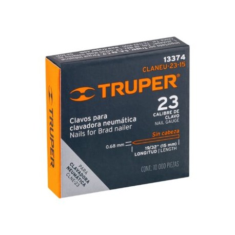 Caja con 10000 clavos calibre 23, 15 mm para CLNE-23
