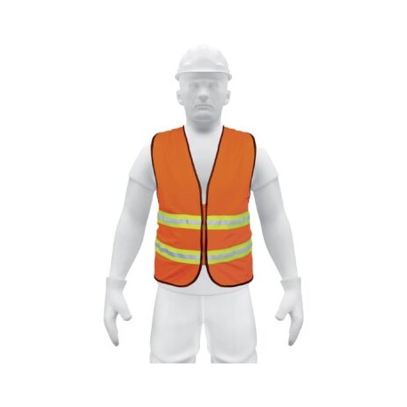 Chaleco de seguridad naranja alta visibilidad con cierre