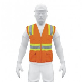 Chaleco de seguridad naranja max visibilidad y 6 bolsas