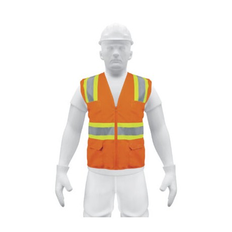 Chaleco de seguridad naranja max visibilidad y 6 bolsas