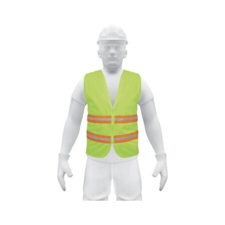 Chaleco de seguridad verde alta visibilidad con cierre