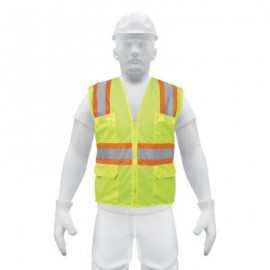 Chaleco de seguridad verde max visibilidad y 6 bolsas