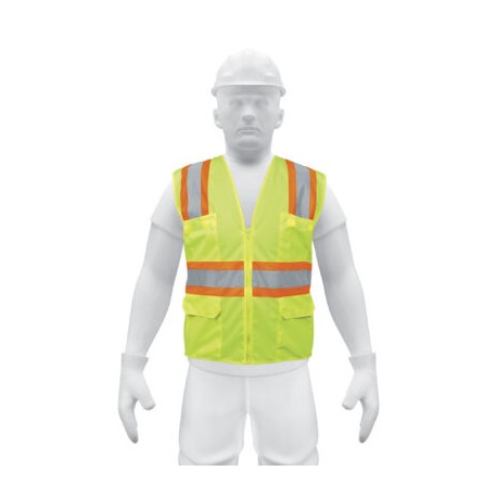 Chaleco de seguridad verde max visibilidad y 6 bolsas