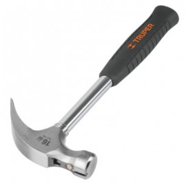 Martillo pulido 16 oz, uña curva, mango tubular con neopreno