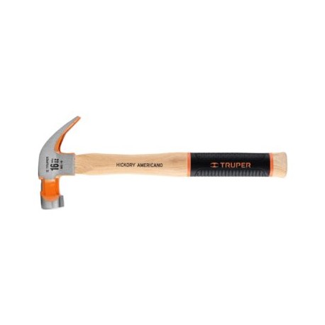 Martillo pulido uña curva 16 oz, mango de hickory