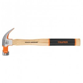 Martillo pulido uña curva 20 oz, mango de hickory