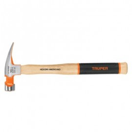 Martillo pulido uña recta 20 oz, cara fresada, mango hickory