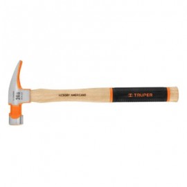 Martillo pulido uña recta 24 oz, cara fresada, mango hickory