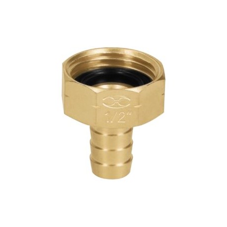 Conector sencillo 1/2?, hembra, de latón maquinado