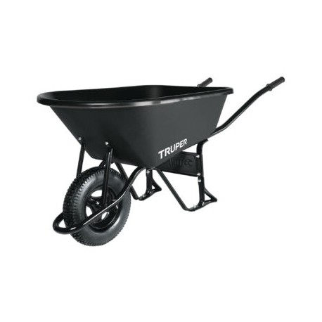 Carretilla concha plástica 6 ft3 Neumática, bastidor tubular