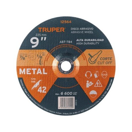 Disco Tipo 42 de 9? x 3.2 mm para corte de metal