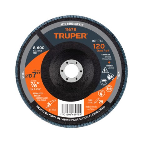 Disco 7? laminado grano 120 centro 7/8?