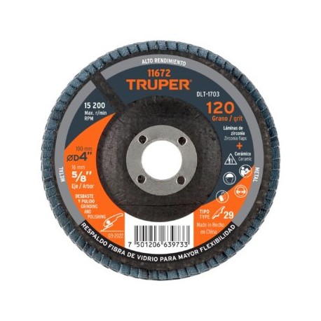 Disco laminado 4?, grano 120 centro 5/8?