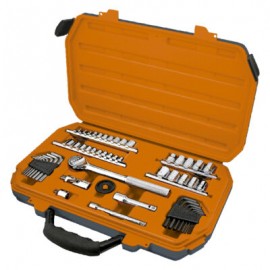 Set de herramientas, 59 piezas, cuadro 1/4? y 3/8” standard y milimétricos