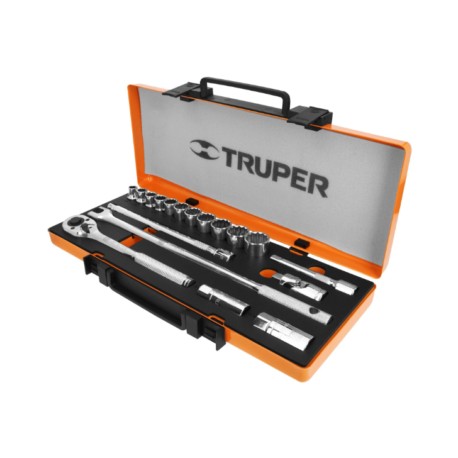 Juego de 18 herramientas cuadro 1/2? standard para mecánico