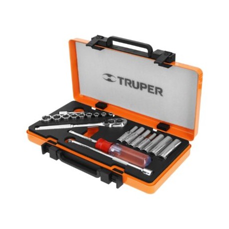 Juego de 20 herramientas cuadro 1/4? standard para mecánico